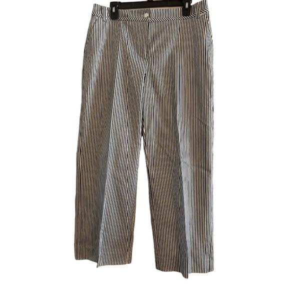 St. John Striped Straight Leg Pants 8 - Picture 2 of 8